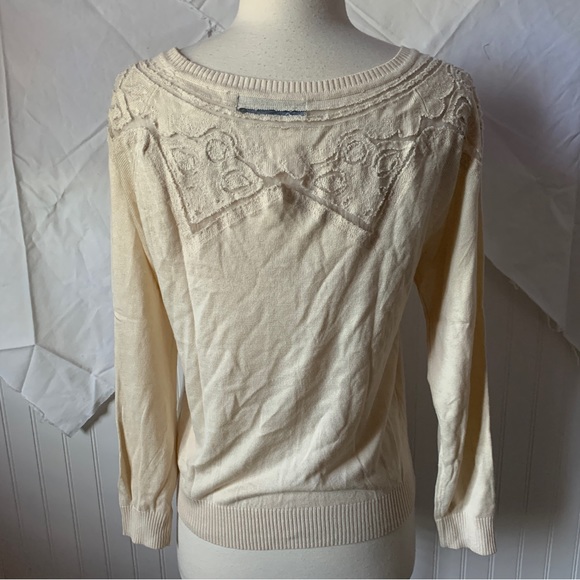 Celyn B. Elisabetta Franchi Ivory Lace Cut Outs Sweater IT 40 US 6 Sz Sm - Picture 6 of 13